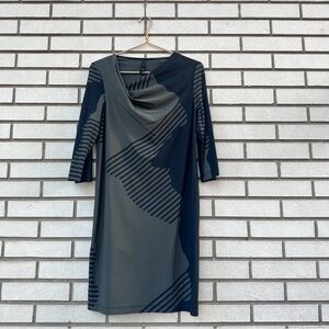 PORTO San Francisco Abstract Print Asymmetrical Stretch Travel Dress